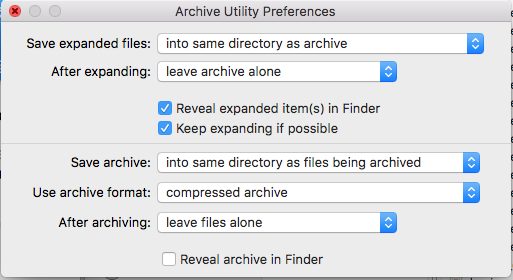 archive utility mac not working for zip files